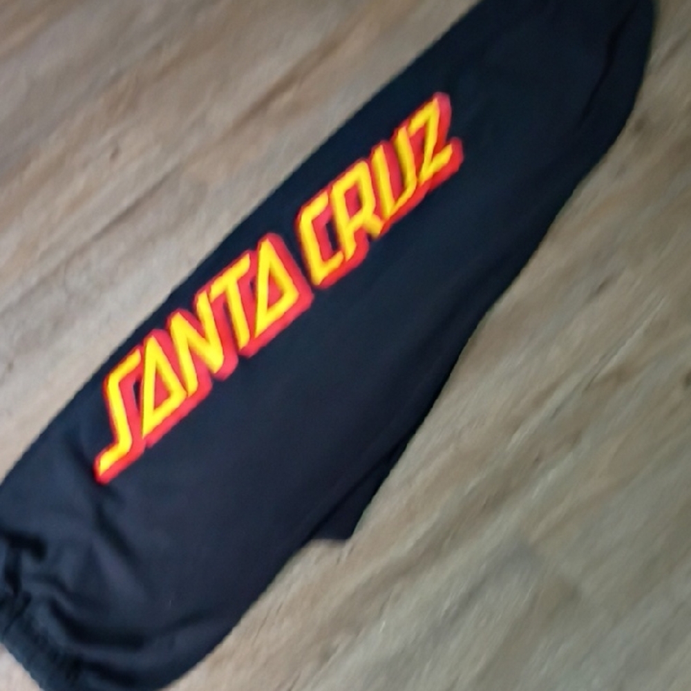 Santa Cruz Skateboards Black Sweatpants with Red Logo
